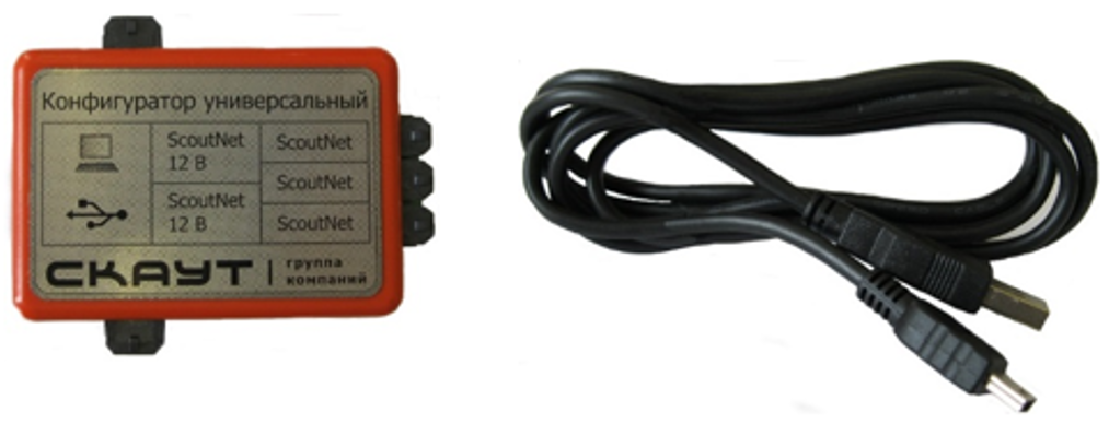 Рисунок 3 - Универсальный СКАУТ-Конфигуратор-485 и Кабель USB-miniUSB