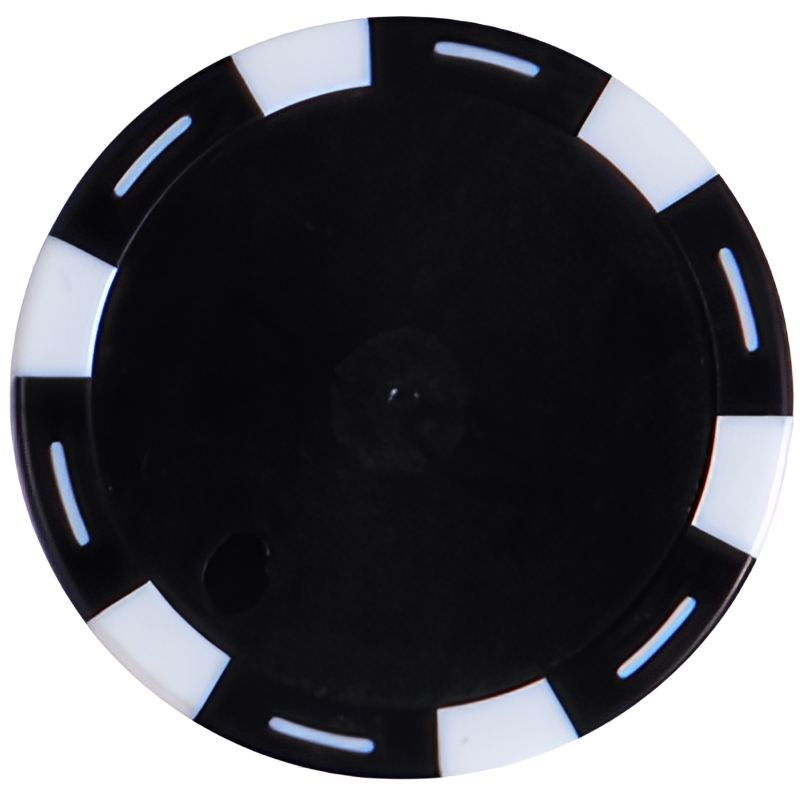 Черная покерная фишка Ultimate с белыми вставками 11.5 г для промо