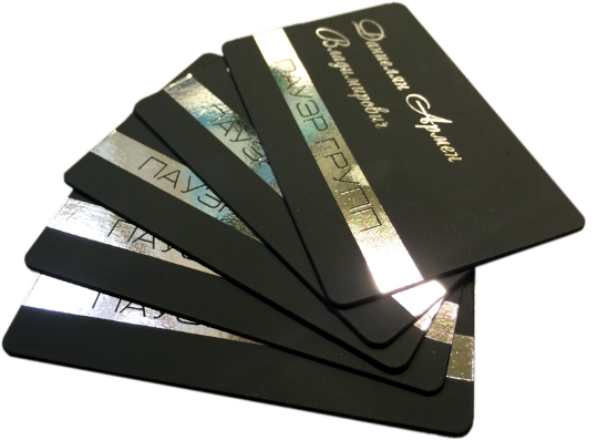 Печать визиток на черном тач кавере