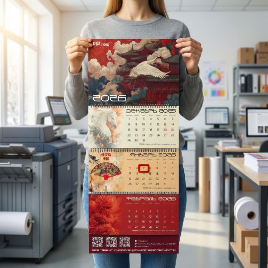 Печать календарей с индивидуальным календарным блоком