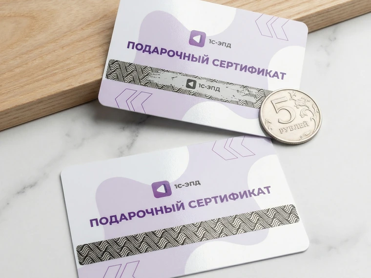 Визитки-сертификаты со скретч-полосой и монетой