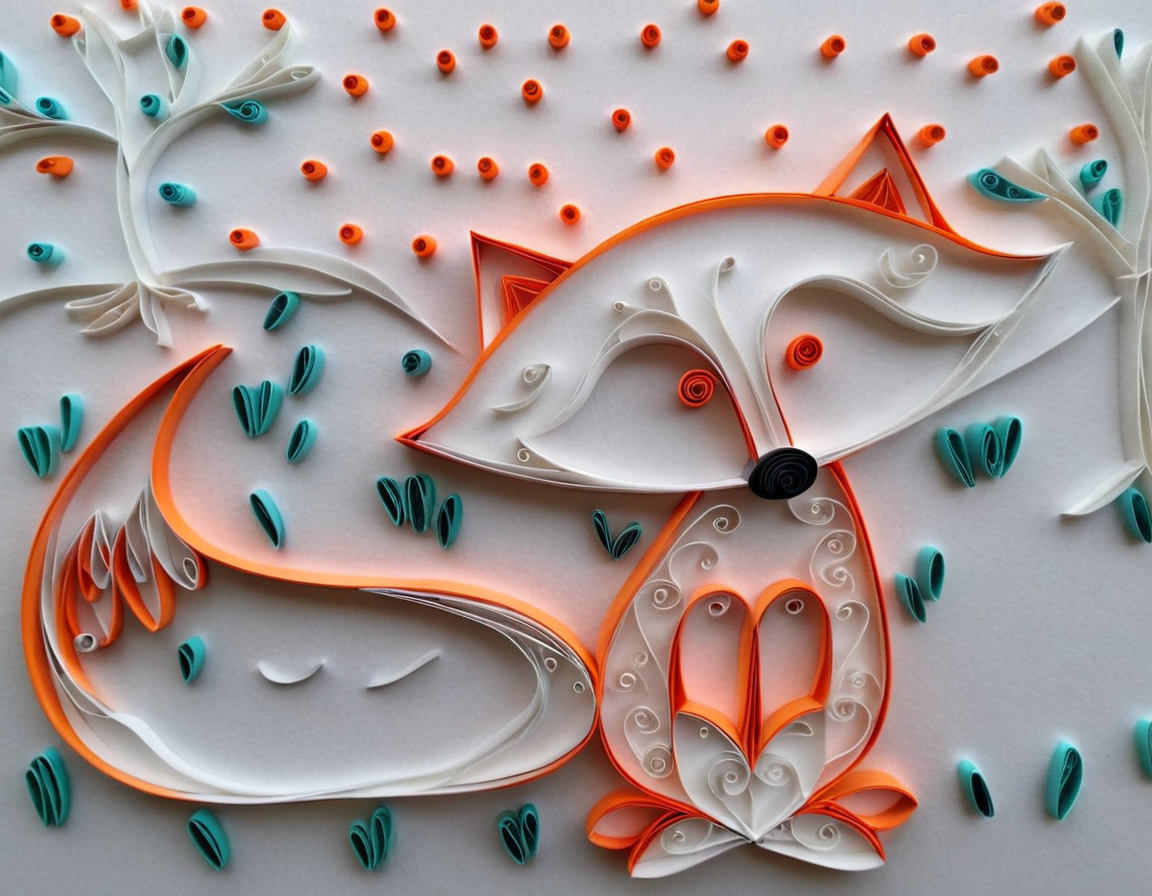 Лиса в стиле квиллинга