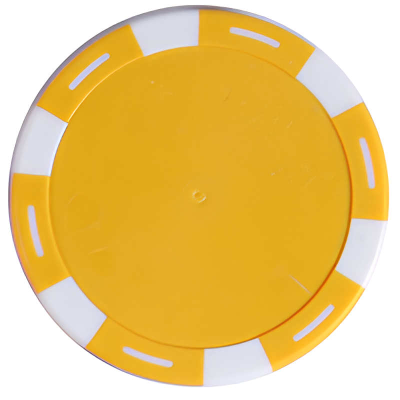 Желтая покерная фишка Ultimate с белыми вставками 11.5 г для наклеек