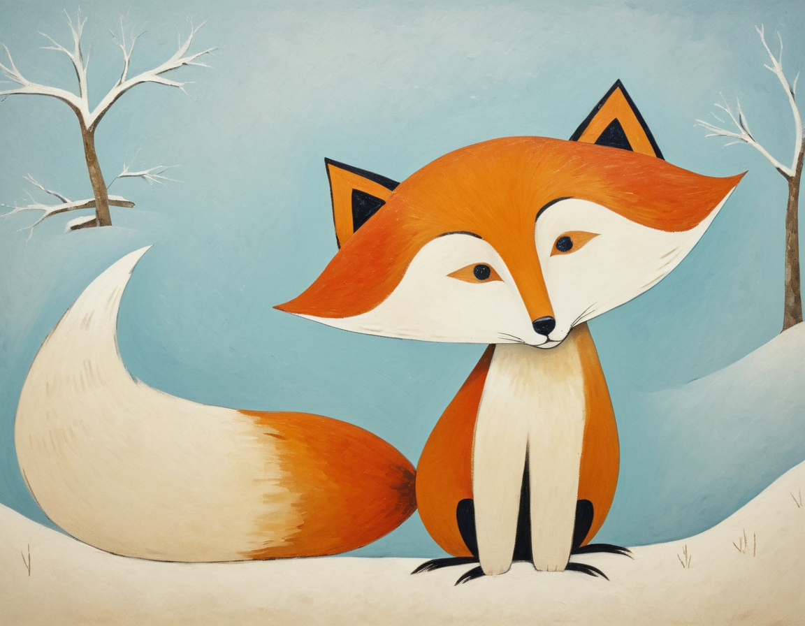 Лиса в стиле Малевича