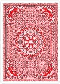 Рубашка для игральных карт- красный узор с черепами