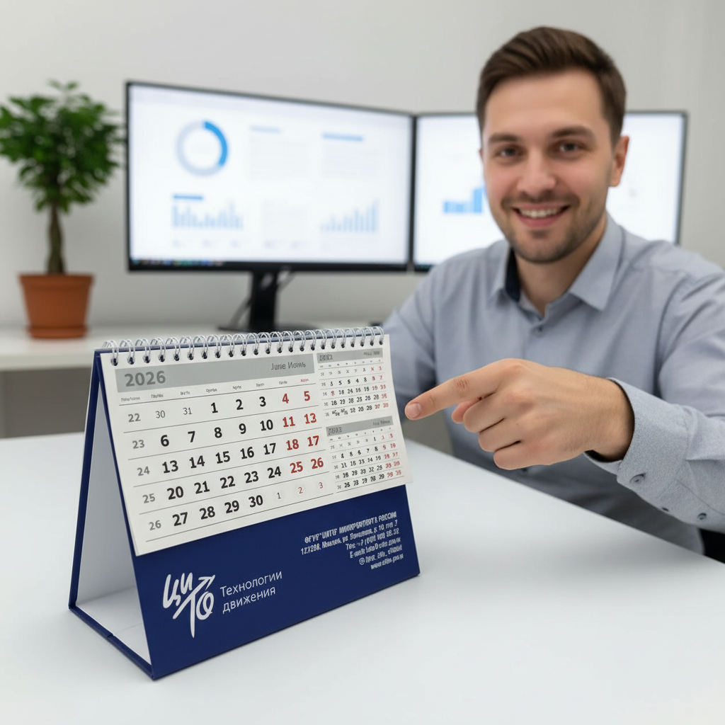 Календарь домик из твердого переплетного картона