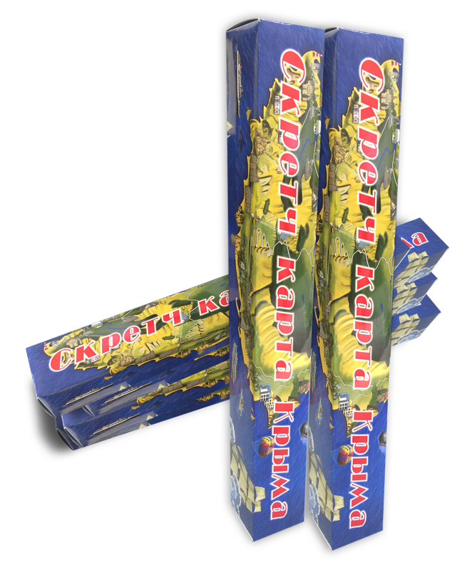 Сувенирная скретч карта Крыма в картонной упаковке