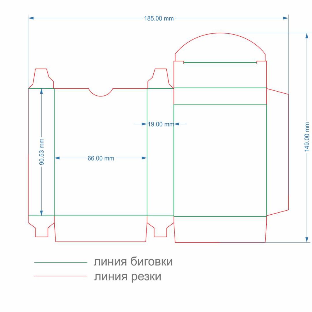 Раскрой коробки для колоды карт LUX