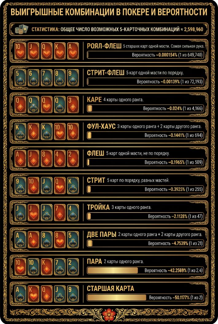 Дополнительные карты Покерные комбинации