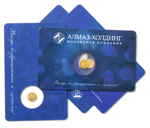 Пластиковая карта с золотой монетой