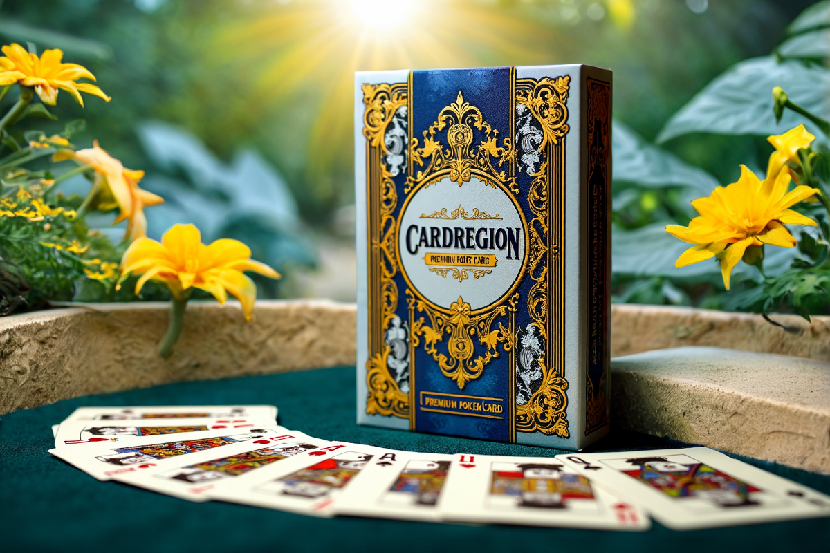 Серый, синий и жёлтый цвета на упаковке покерных карт
