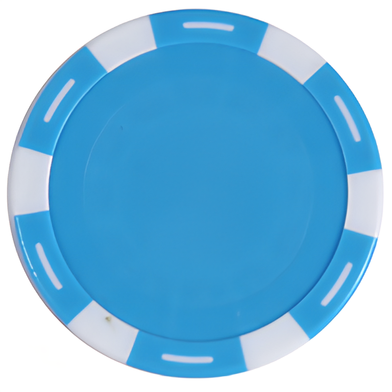 Голубая покерная фишка Ultimate с белой вставкой 11.5 г для брендирования