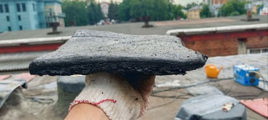 Слои рулонного материала после спекания