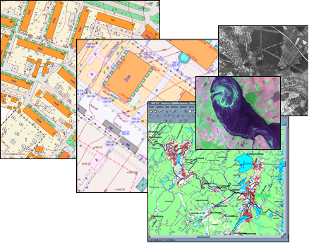 оверлей произвольного количества растровых и векторных слоев