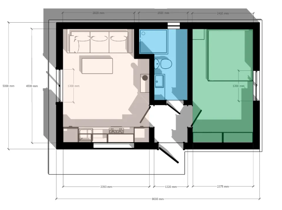 планировка 5 на 8