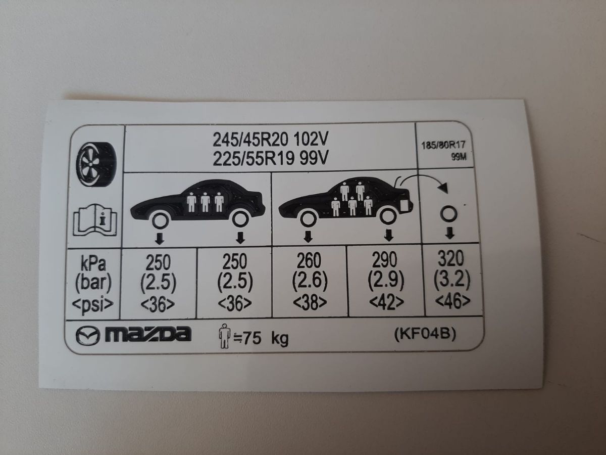 наклейки с размерностью колес mazda