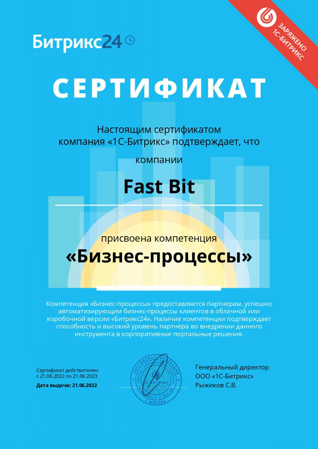 Сертификат "Бизнес-процессы"