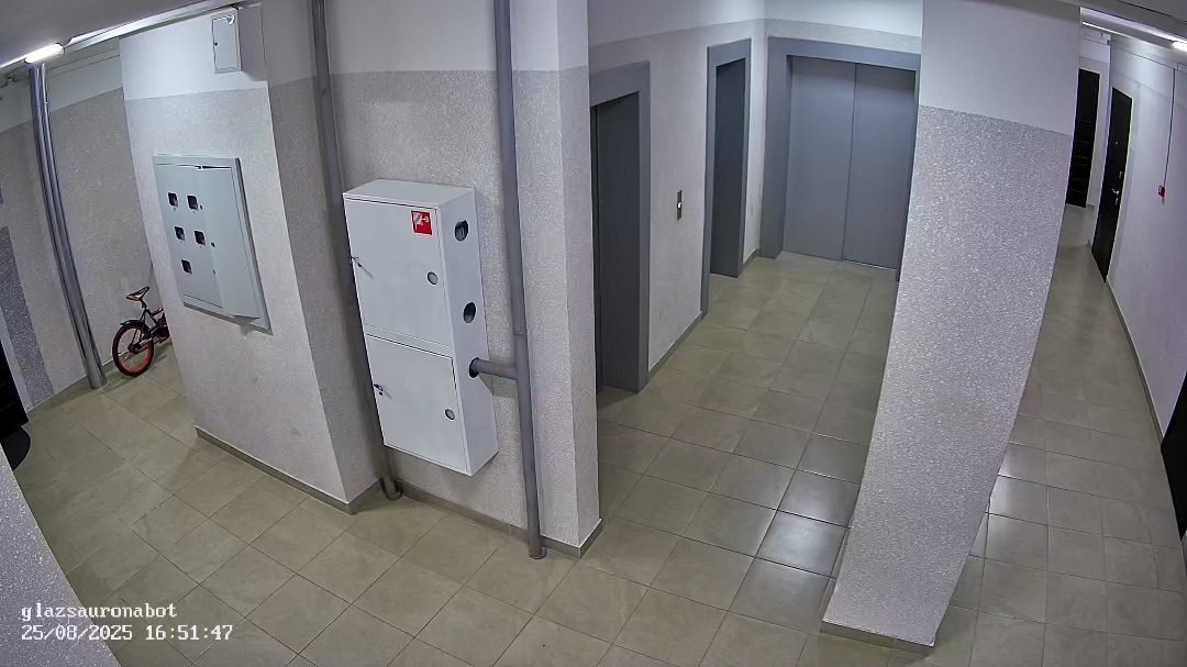 Камера видеонаблюдения с установкой в подъезде. Лифтовый холл