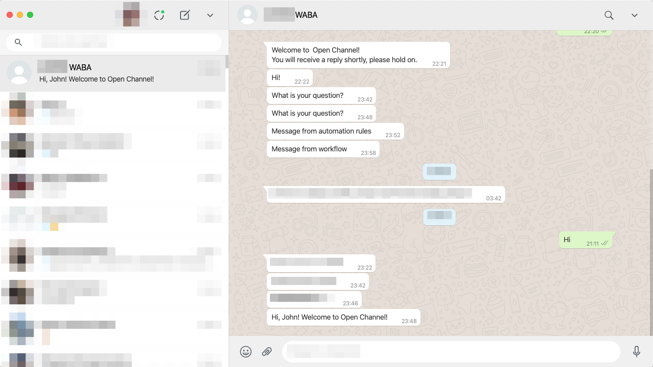 Chat on the official WhatsApp app