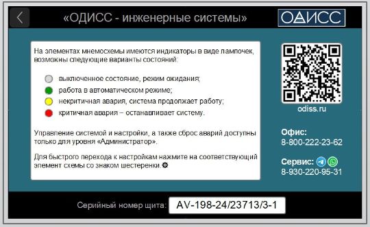 Интерфейс для жк-панели оператора Одисс