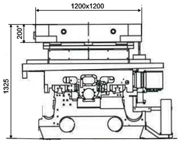 стол станка схематический вид с размерами
