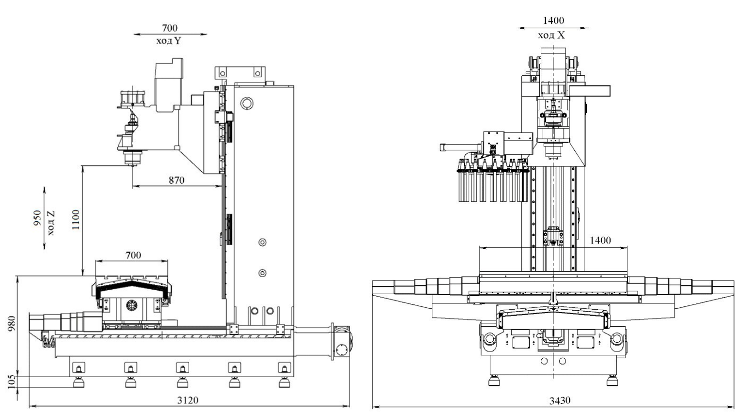 общий вид станка ЧПУ 700V