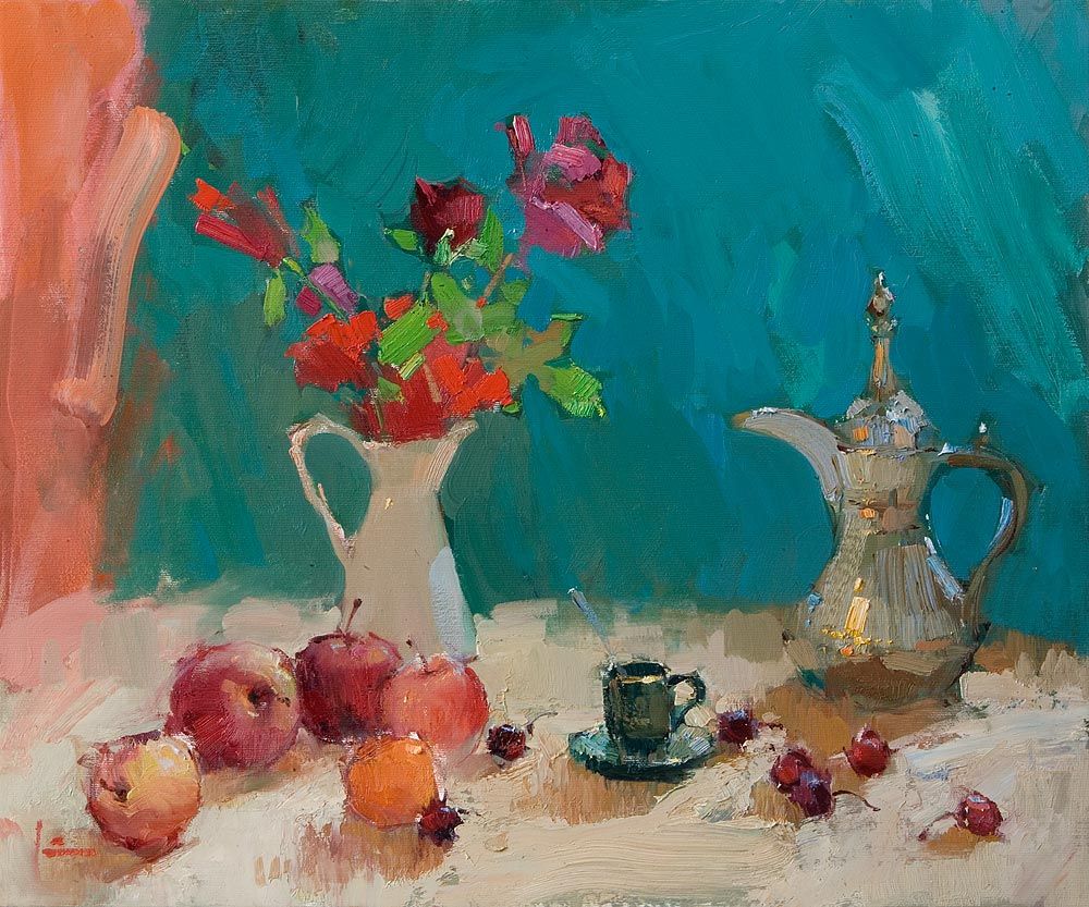Turkish Coffee, 2018. Oil on canvas, 51 × 61 cm