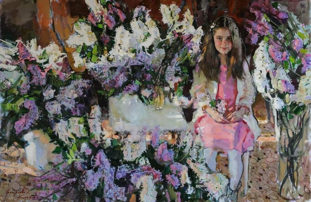 Lilacs, 2020. Oil on canvas, 120 × 185 cm