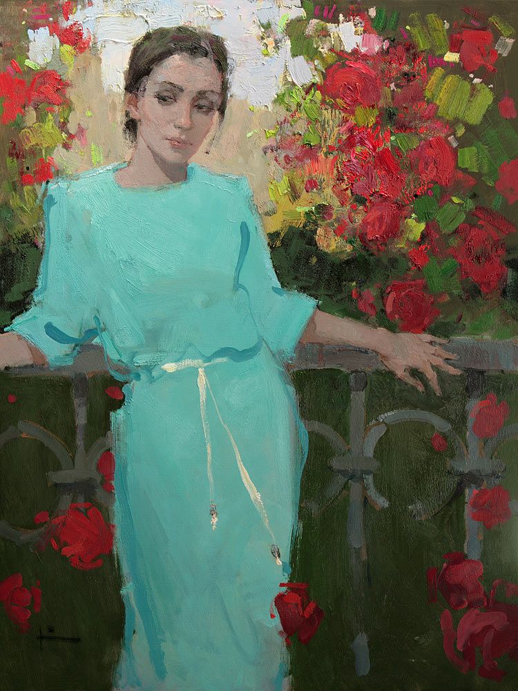 Parisian Woman, 2016. Oil on canvas, 102 × 77 cm