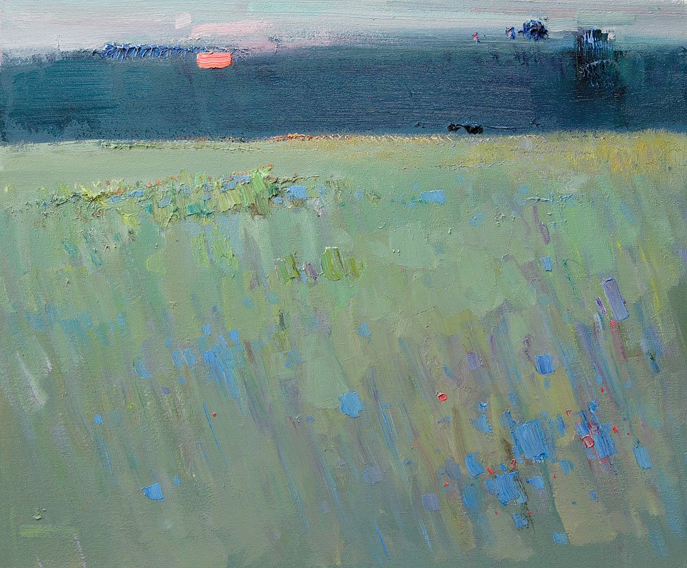 Cornflower Evening, 2017. Oil on canvas, 50 × 60 cm