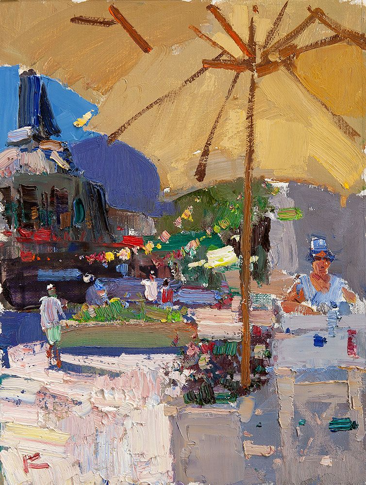 Breakfast at the Tavern, 2021. Oil on canvas, 41 × 31 cm