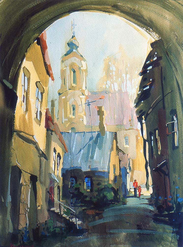 Old Courtyard, 1998. Oil on canvas, 35 × 25 cm