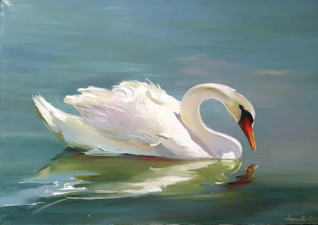 The Swan. Oil on canvas, 100 × 60 cm