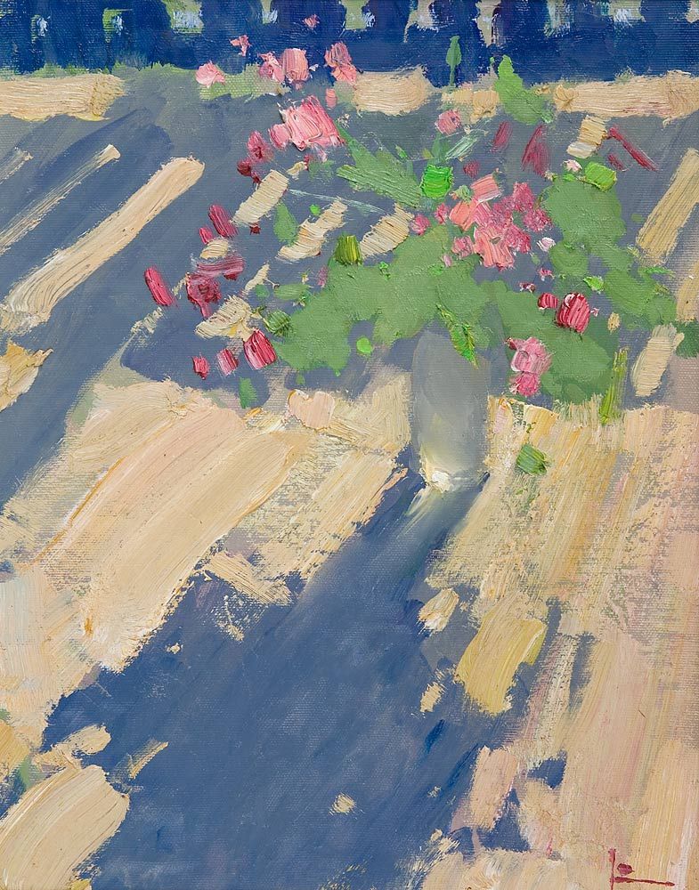 Flowers on the Terrace, 2017. Oil on canvas, 41 × 31 cm
