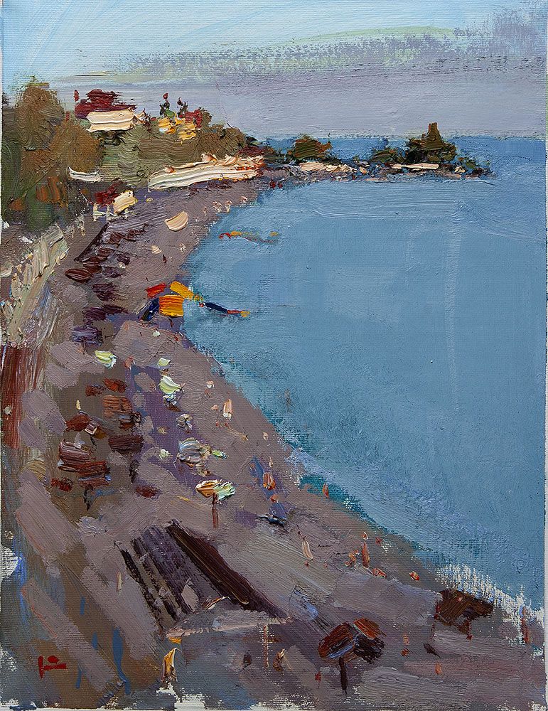 Beach at Myskhako, 2020. Oil on canvas, 41 × 31 cm