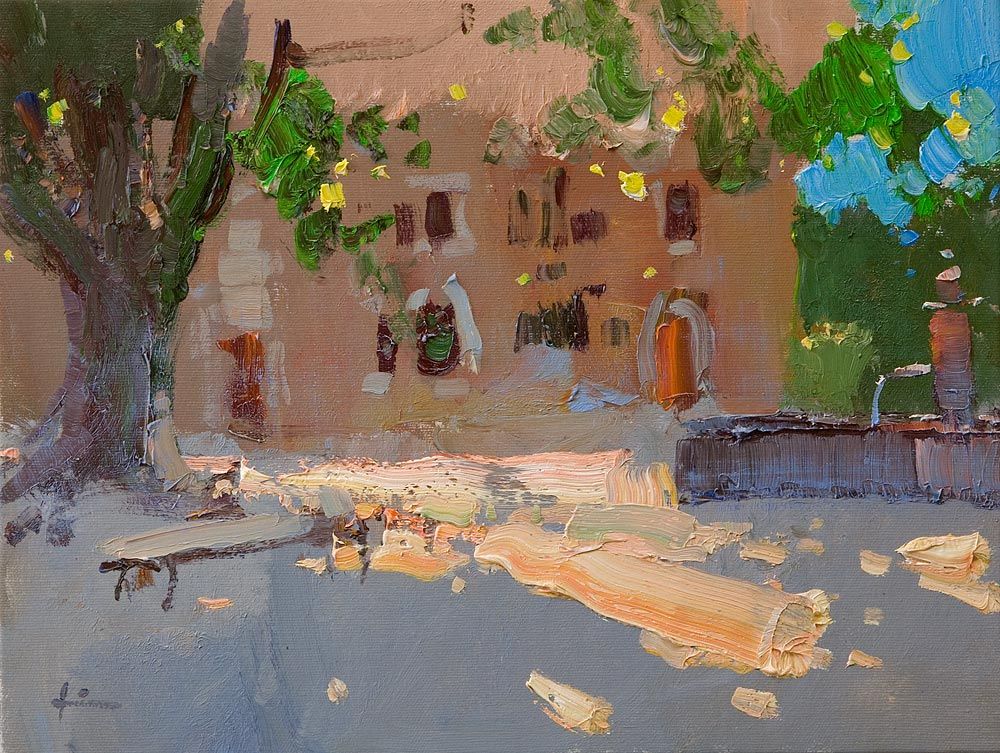 Cheerful Fountain, 2018. Oil on canvas, 31 × 41 cm