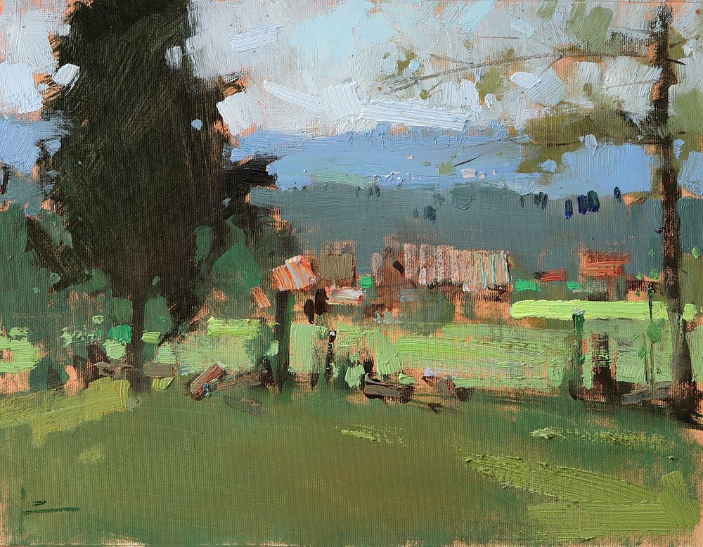 Cosy Glade, 2017. Oil on canvas, 31 × 41 cm