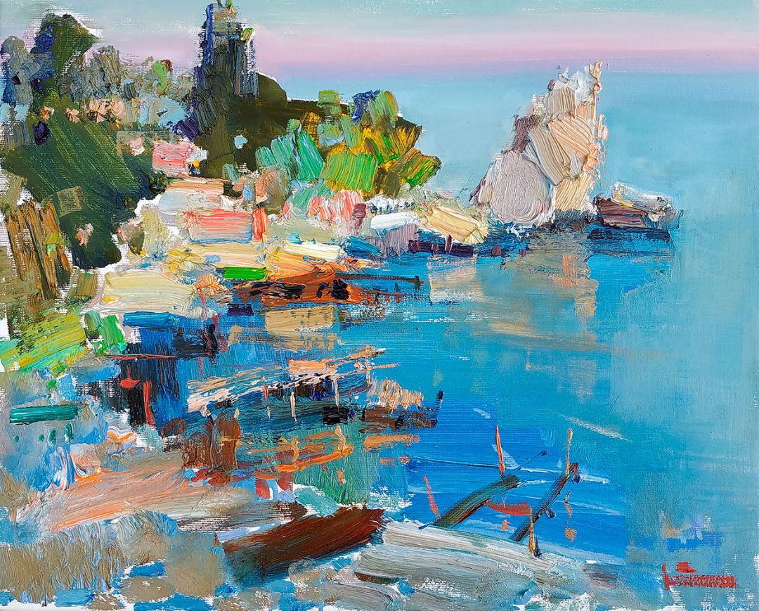 Chekhov Bay in Gurzuf, 2021. Oil on canvas, 41 × 51 cm