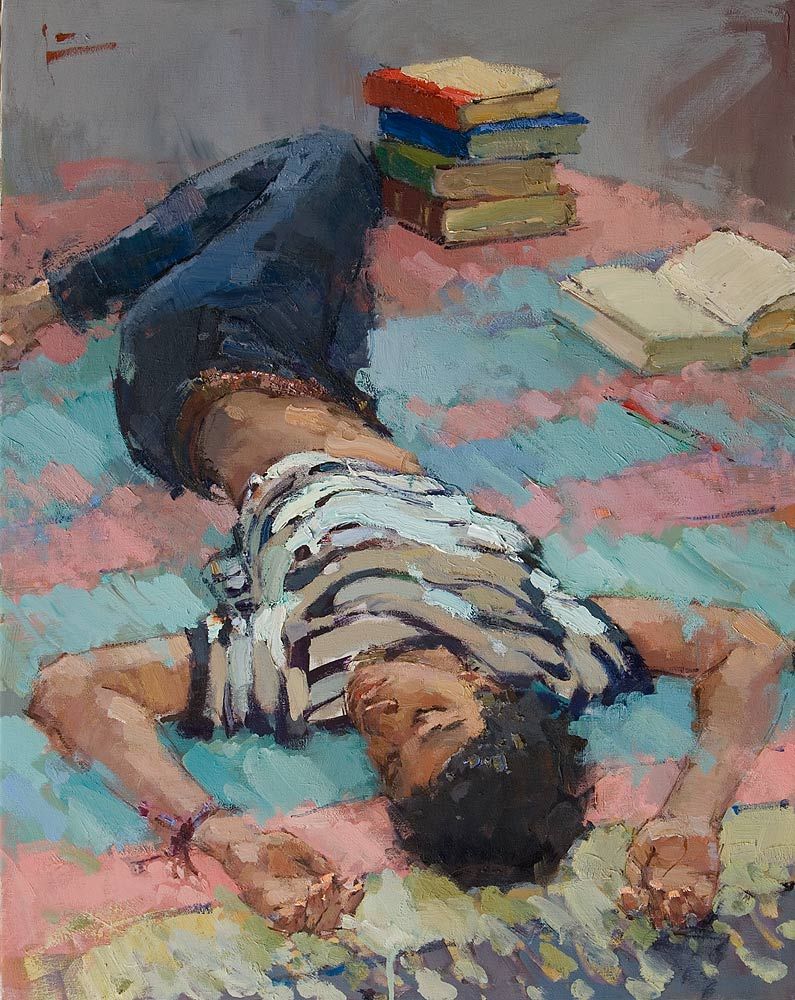 Studied Too Hard, 2018. Oil on canvas, 77 × 60 cm