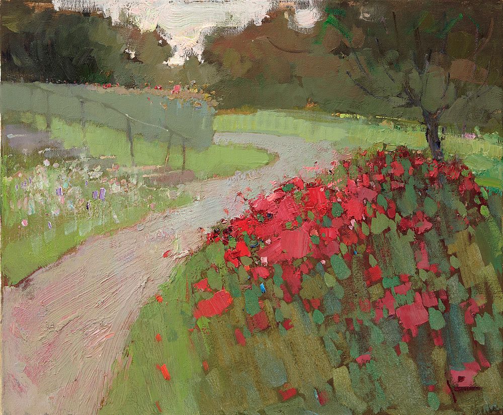 Captivated by Roses, 2016. Oil on canvas, 50 × 60 cm