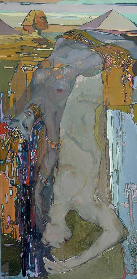 River Lands, 2002. Oil on canvas, 100 × 50 cm