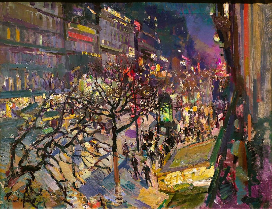 Konstantin Korovin. Boulevard Montmartre at Night, 1922. Oil on canvas. Karl Ernst Osthaus Museum, Hagen, Germany