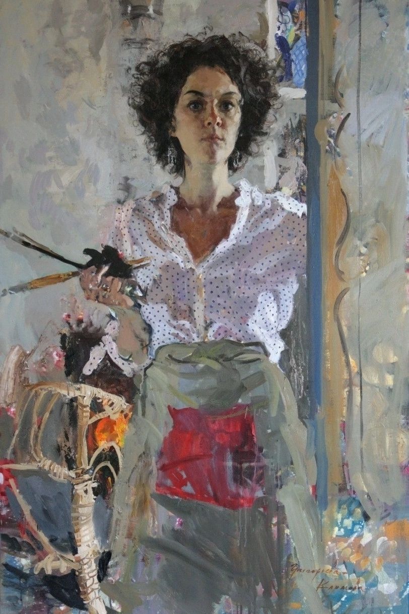 Self-Portrait, 2024. Oil on canvas, 142.5 × 89.5 cm