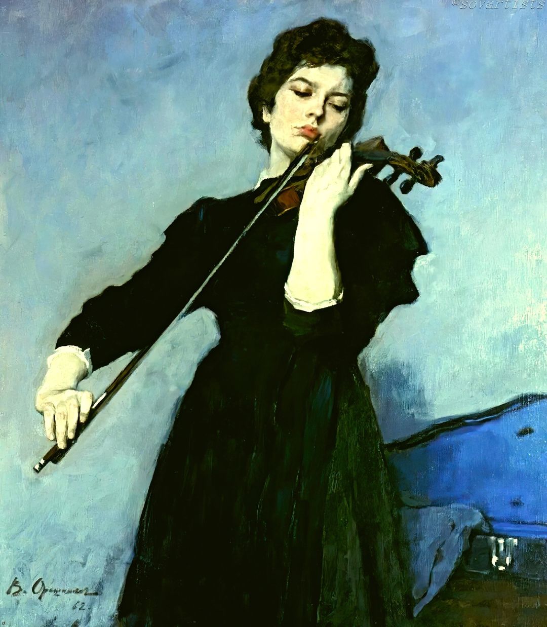 Viktor Oreshnikov. Portrait of violinist Olga Kotlyarevskaya. (1962)