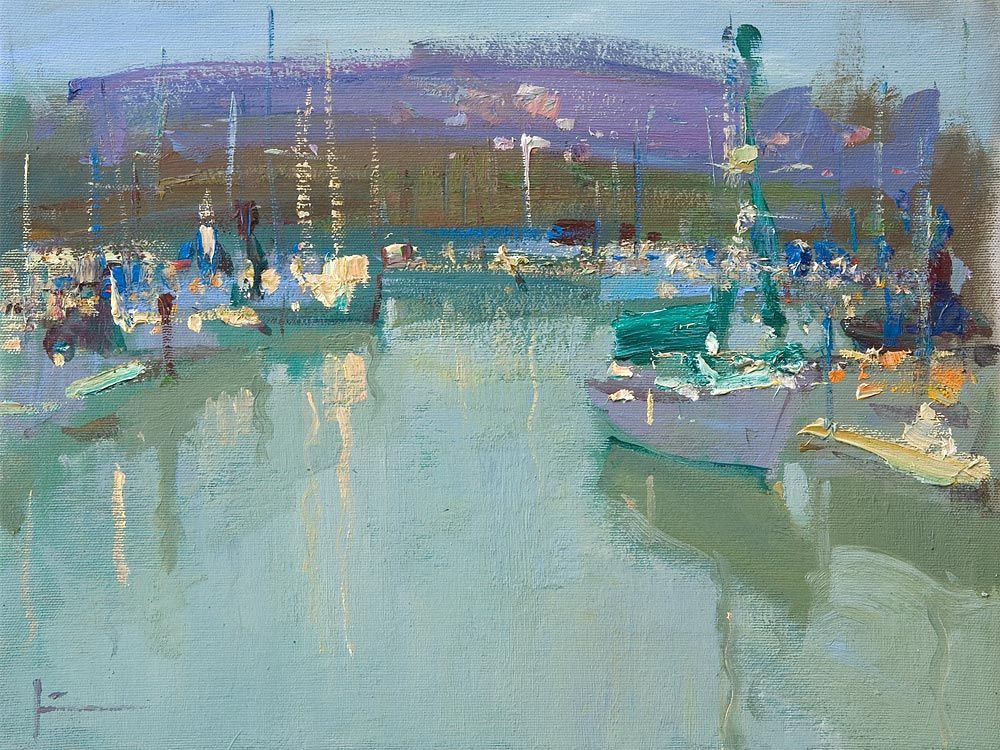 Berkeley Marina, 2018. Oil on canvas, 31 × 41 cm