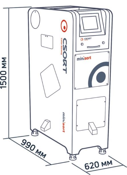 Фотосепаратор minisort, размеры