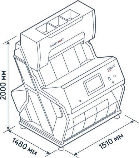 Фотосепаратор SmartSort B 1-3, размеры