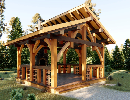 Беседка со стропильной системой