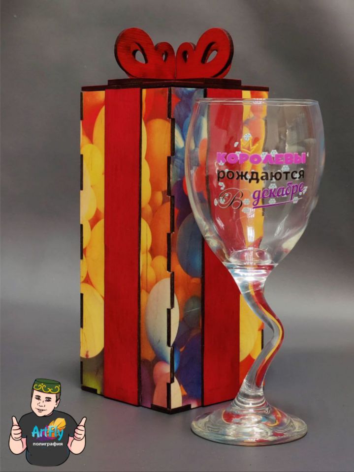 Стикеры УФ ДТФ на стеклянный бокал