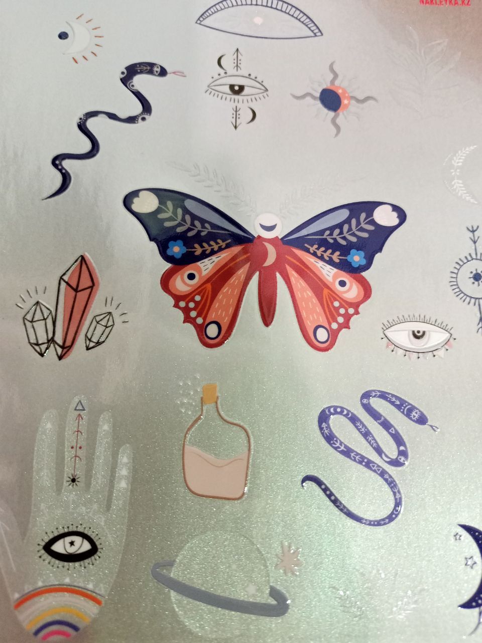 серебристые наклейки уф дтф